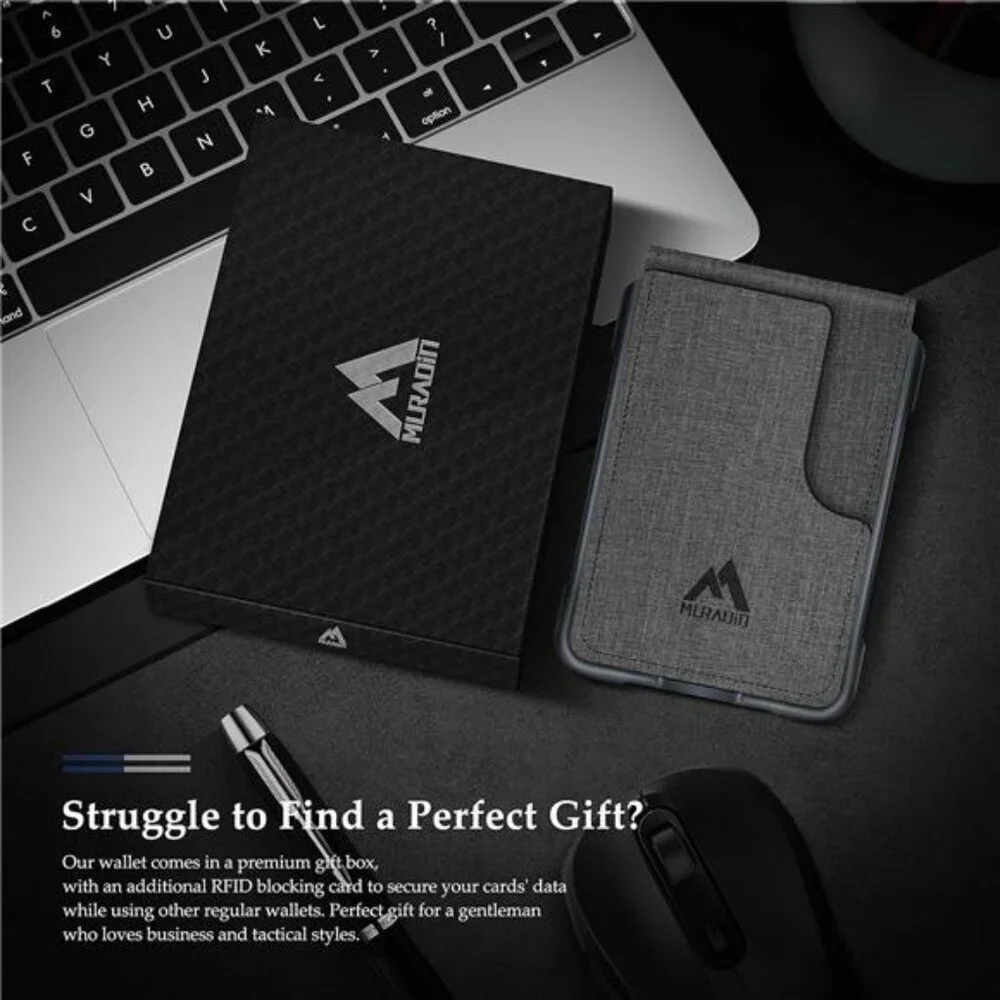 Mens Wallet Tactical Bifold Wallets for Men RFID Blocking Aluminum Cards Holder